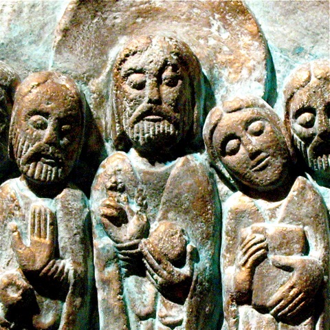 Detail of Jesus With Disciples in Patina